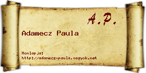 Adamecz Paula névjegykártya